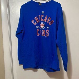 Chicago Cubs, long sleeve shirt, size, large majestic brand